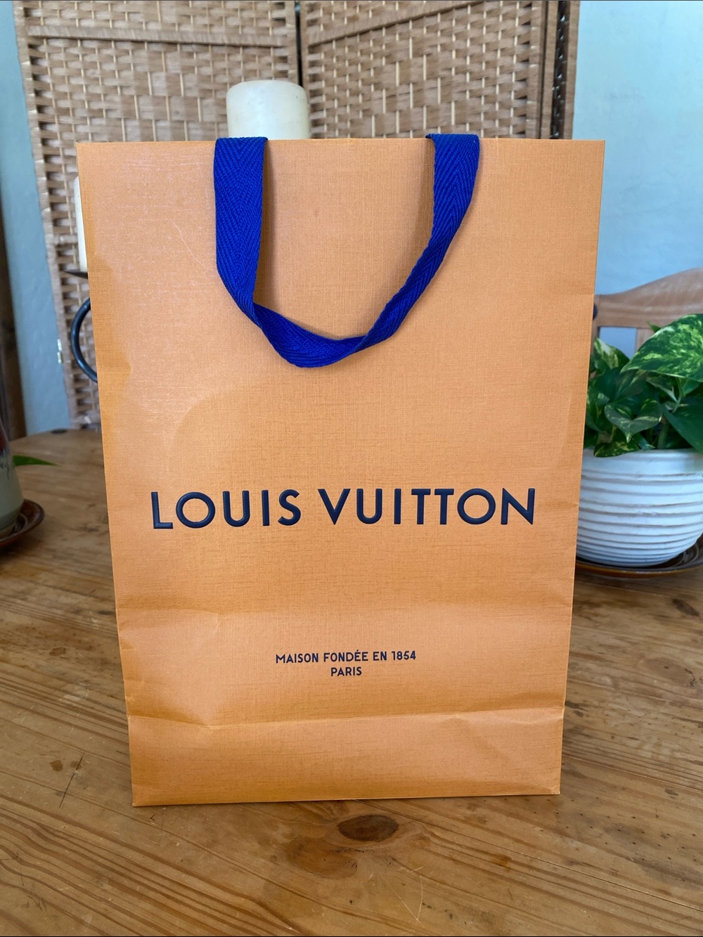Unisex Louis Vuitton shopping bag